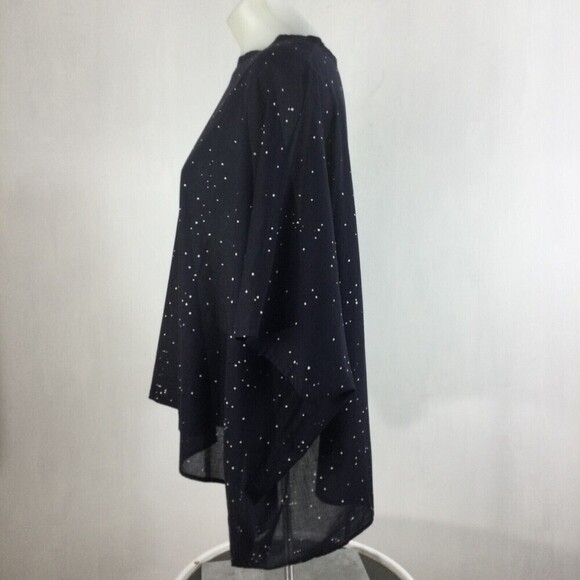 EILEEN FISHER Womens Organic Cotton Voile Splatter Print Box-Top Blue S/M NWT - Picture 7 of 11
